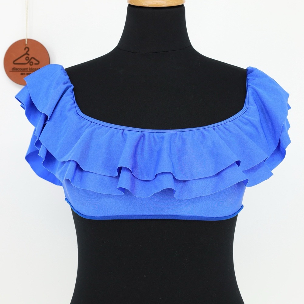 Lovers‎ + Friends Oisin Ruffle Bikini Top in Ocean Blue Size XS NWT Swimwear